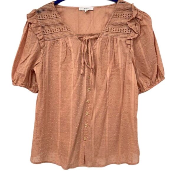 NWOT mine Peach Boho Blouse - Size L - Picture 1 of 6